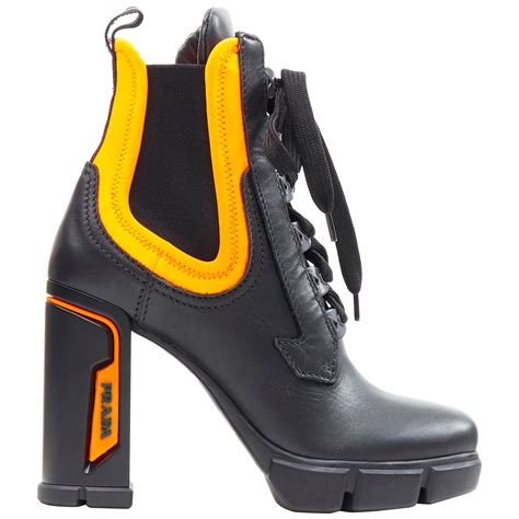 prada neoprene and rubber sneakers|prada chunky heel ankle boots.